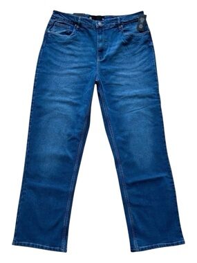 NWT MILE END jeans blue stretchy high rise waist straight leg Vintage Modern 33